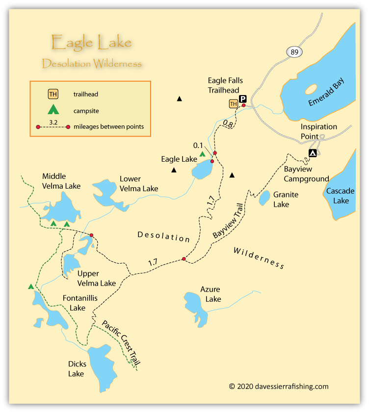 Map of Eagle Lake, El Dorado County, California