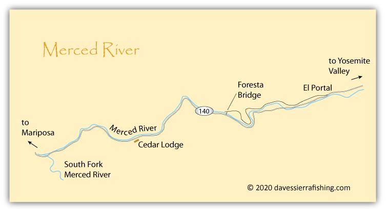 Lower Merced River map, Marisposa County, California