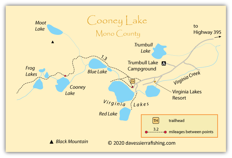 Cooney Lake Map, Mono County, California