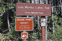 Lola Montez Lake sign