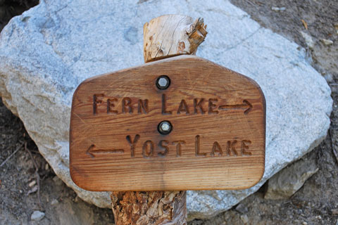 Fern Lake sign, Mono County, California