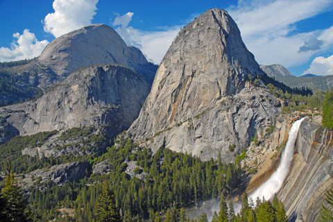 Nevada Fall, Liberty Cap, Half Dome, Yosemite, California