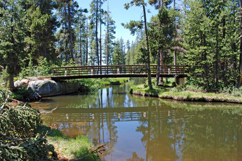 bridge at Wrights Lake, Crystal Basin, California